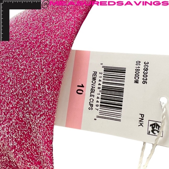 Trina Turk [NWT - 10] Pink Glitter Cosmos Triangle Bikini Top - Picture 2 of 8